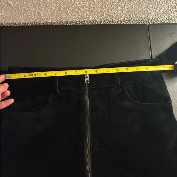 Black Label Cest Toi Black Corduroy Mini Skirt With Removable Belt Size L - Picture 12 of 12